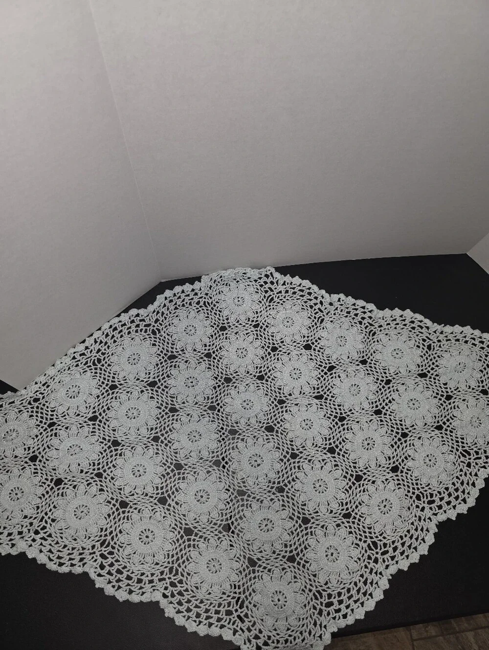 Vintage Handmade Crochet Doily Lot of 4 Large Floral Lace Table Mats